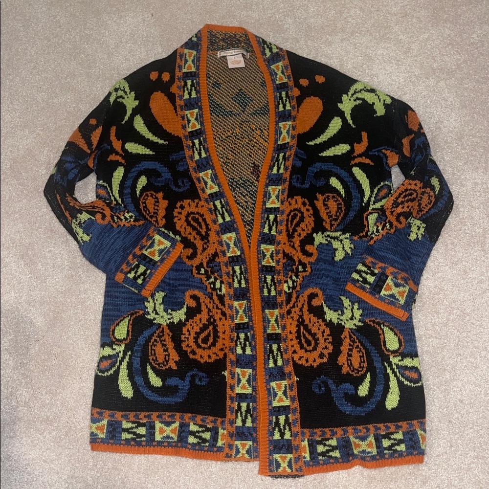 Flying Tomato Paisley Boho Cardigan size Large - Picture 2 of 5